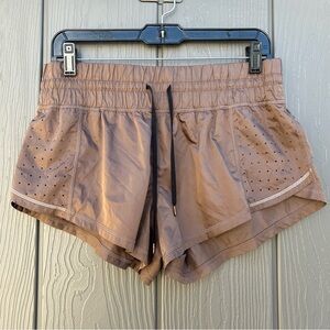 Zella Running Shorts Women Medium Elastic Waistband Athletic Shorts Bronze Brown